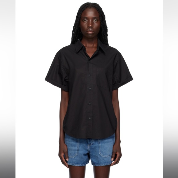 Citizens for Humanity short sleeve Kayla button down shirt in Black small - Picture 8 of 11